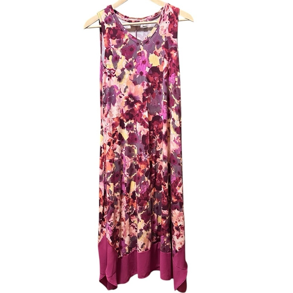 EUC LOGO by Lori Goldstein Floral Maxi Dress - Pink and Purple
